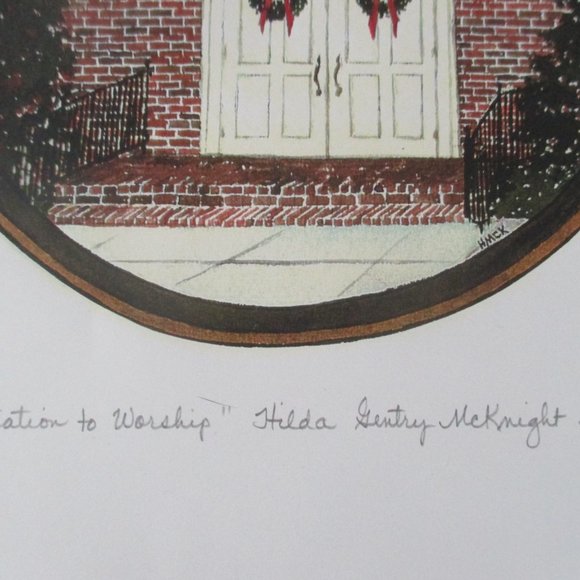 Clemmons Moravian Church Christmas Print "Invitation to Worship" Hilda McKnight - Picture 2 of 5